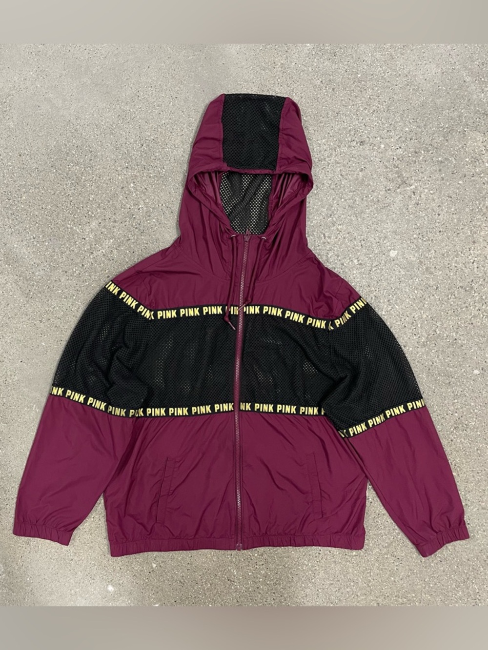 Victoria's Secret PINK Campus Full Zip Mesh Hoodie Jacket Flawless size M/L